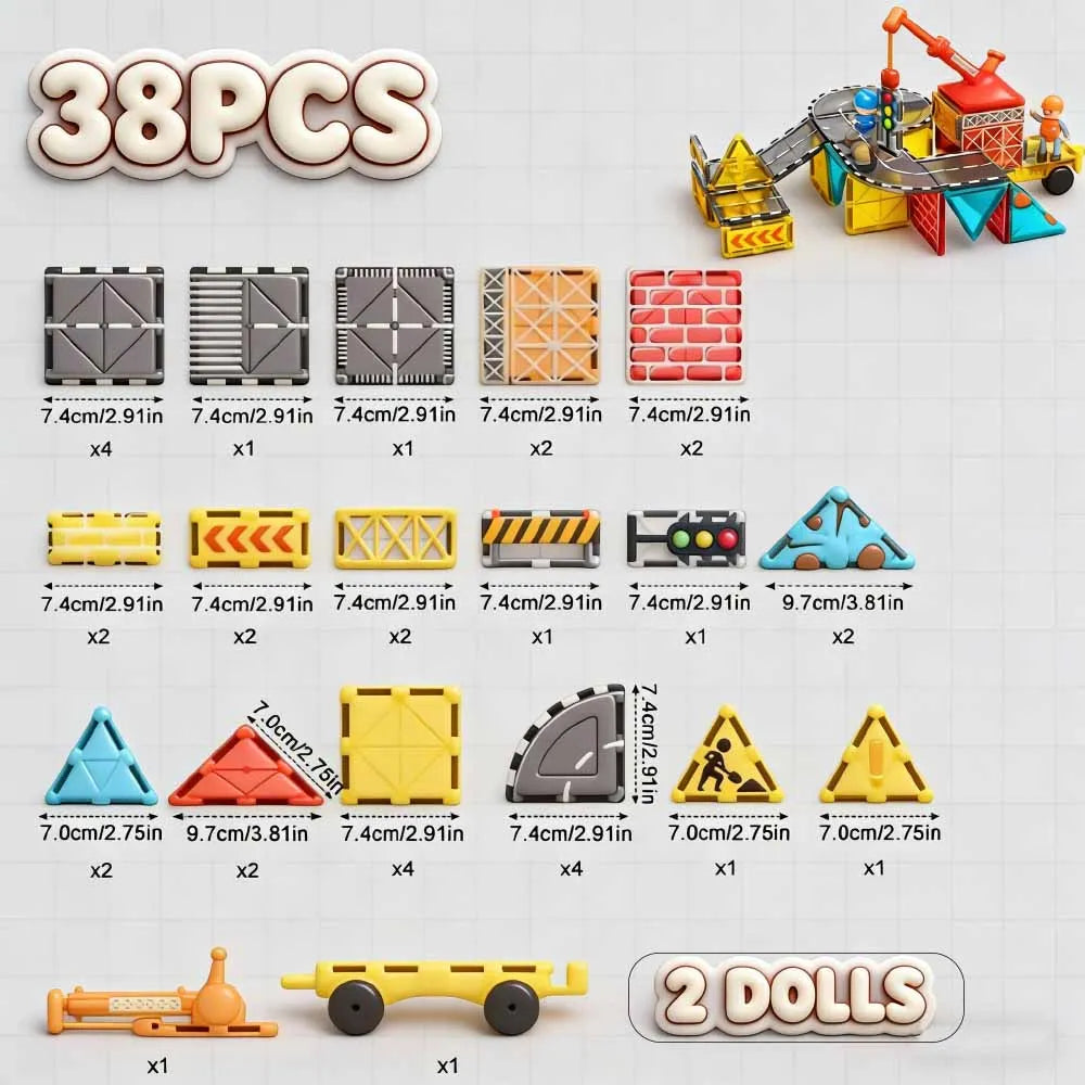 Magnetic Engineering Tiles Construction Set