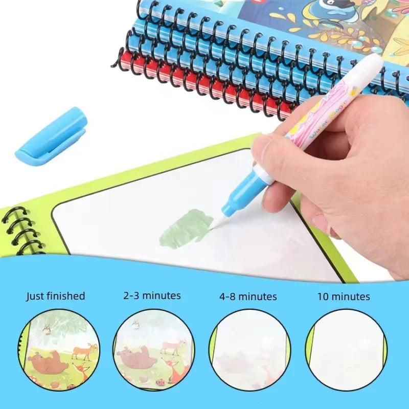 Reusable Magic Water Drawing Book with Refillable Pen