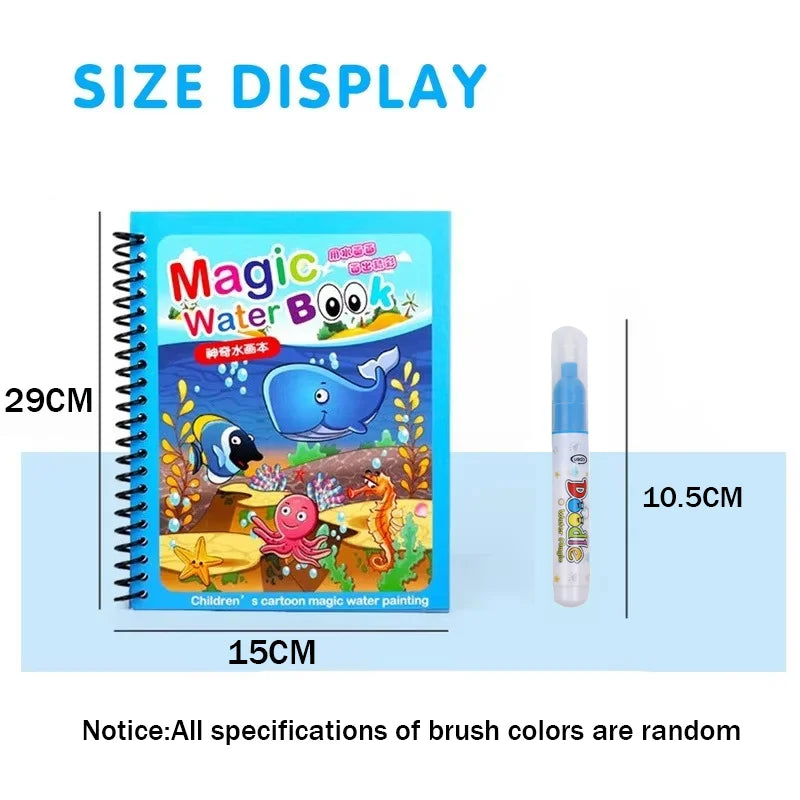Reusable Magic Water Drawing Book with Refillable Pen