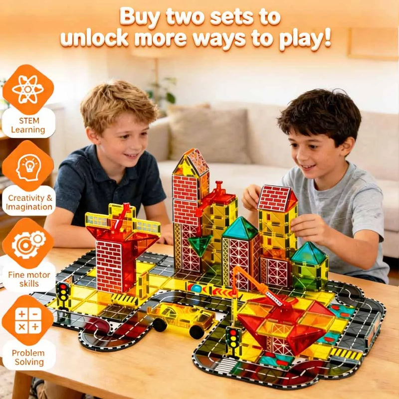 Magnetic Tiles Engineeri series Games Kids Toys Construction Set Connected Building Blocks STEM Activities Learning Toys Boys
