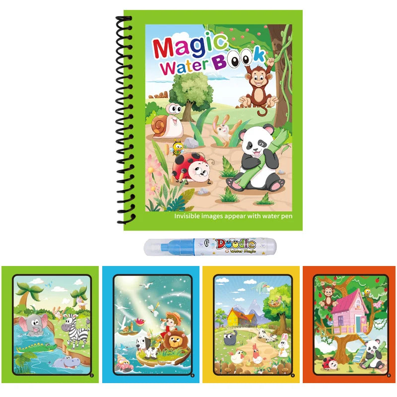 Reusable Magic Water Drawing Book with Refillable Pen