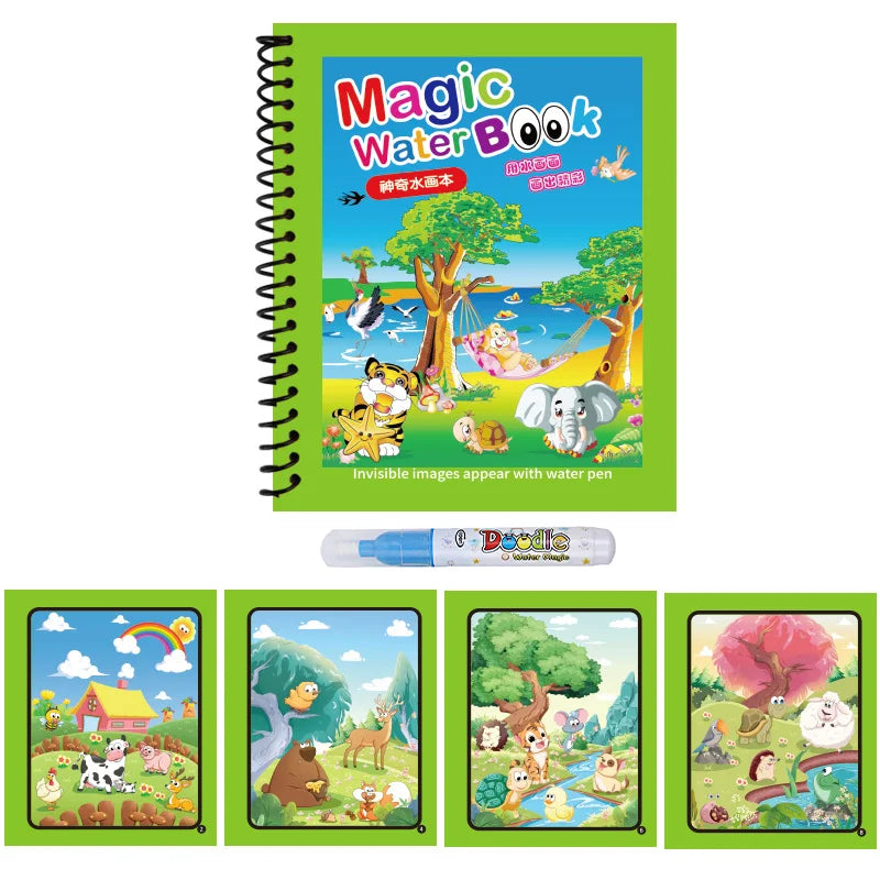 Reusable Magic Water Drawing Book with Refillable Pen