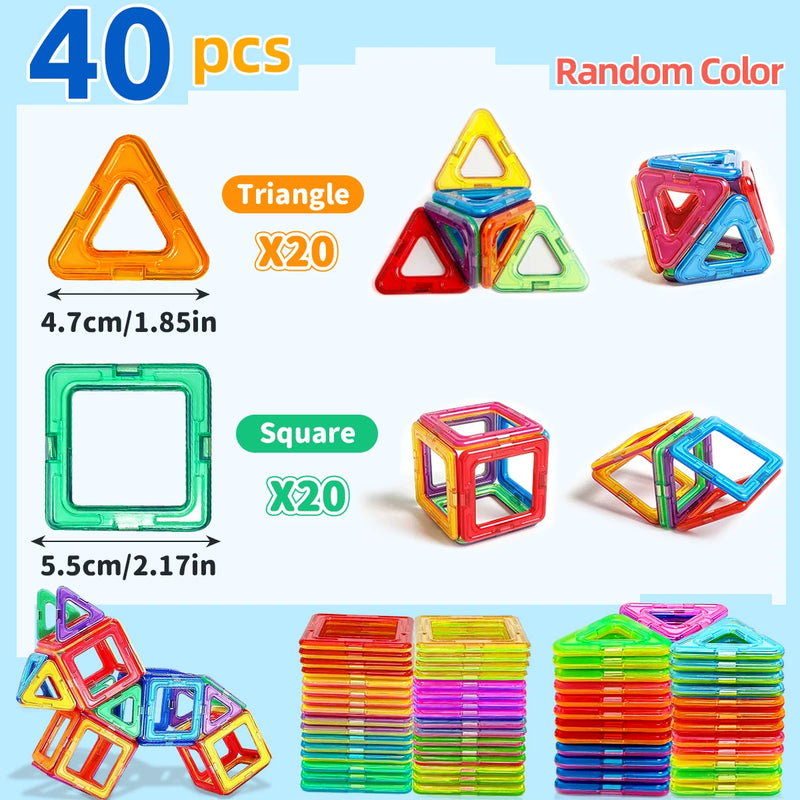 Magnetic Building Blocks DIY Magnets Toys medium size STEM Toys Construction Toys Learning Educational Magnet Toys