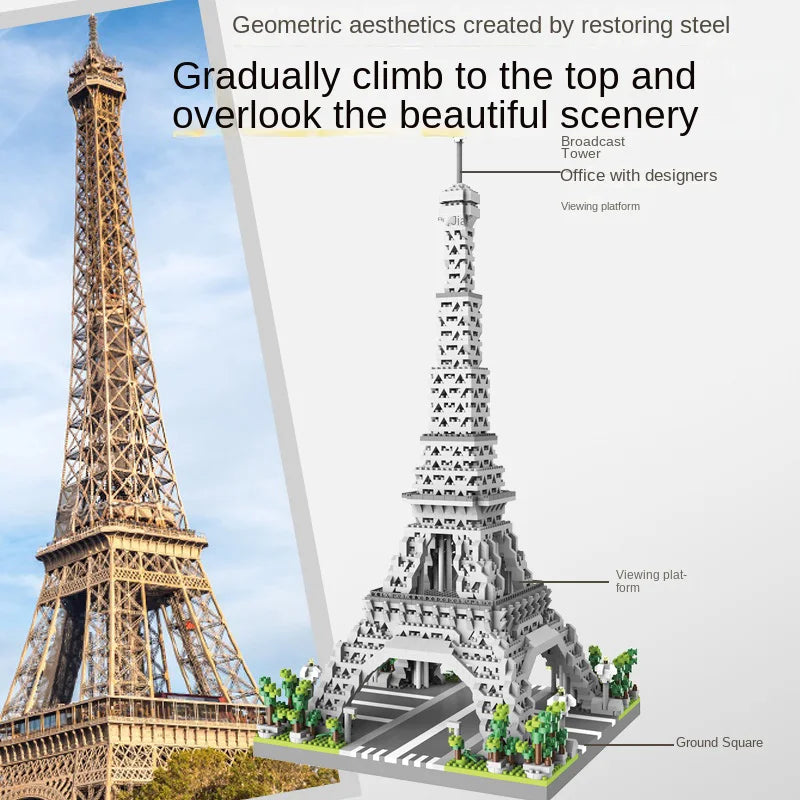 Eiffel Tower Micro Building Blocks Puzzle – Paris Landmark Model Toy