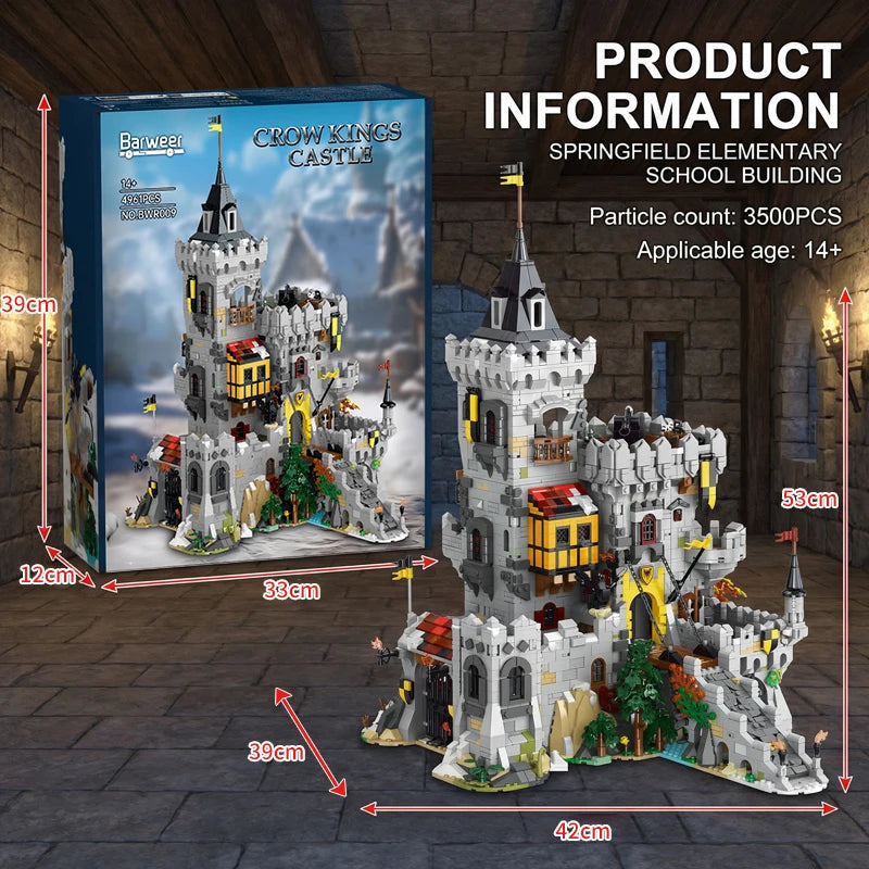 Barweer, "BWR009" Crow Kings Castle – 4,961-Piece Medieval Building Set