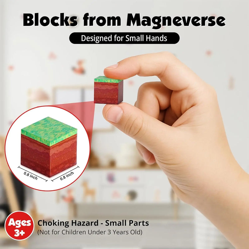 Magnetic Building Block Bricks Toy Mine Stacking World Creativity Model Set DIY Educational STEM Kids Holiday for Boy Girls Gift