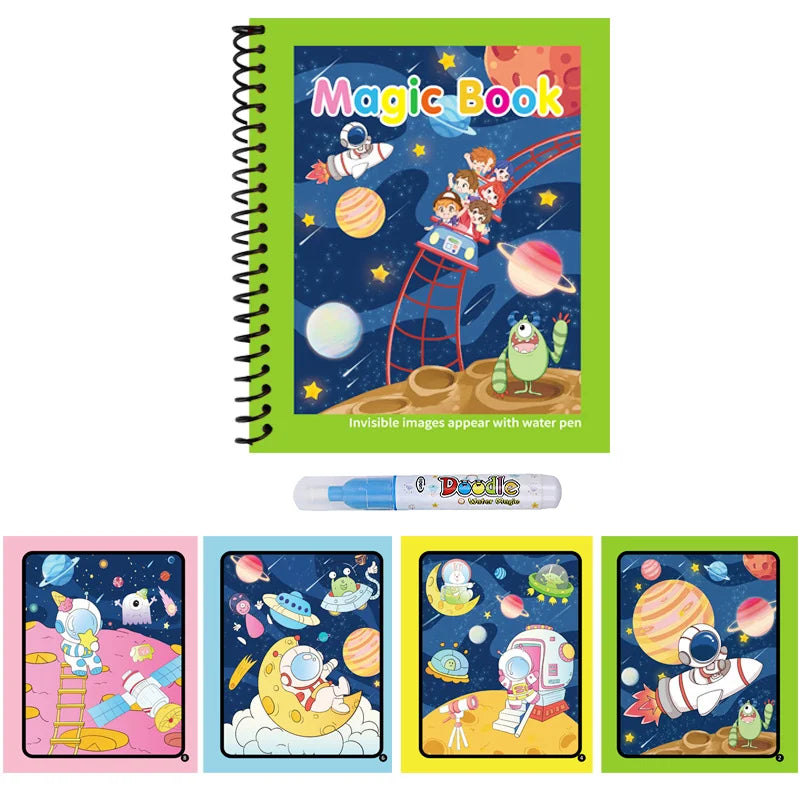 Reusable Magic Water Drawing Book with Refillable Pen