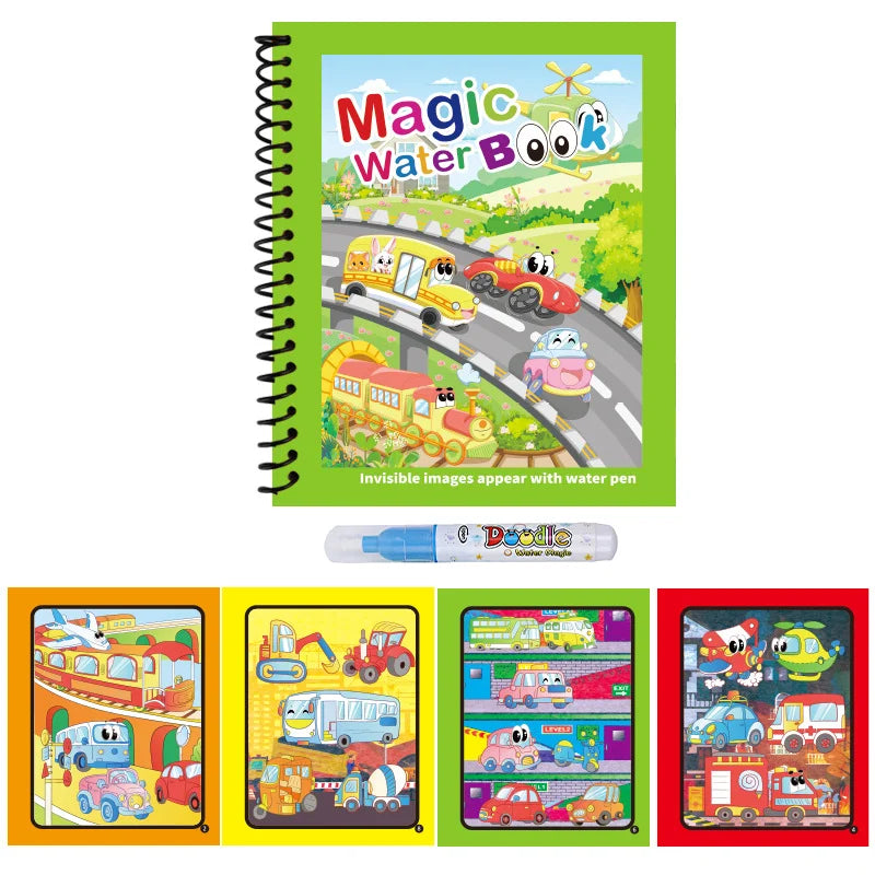 Reusable Magic Water Drawing Book with Refillable Pen