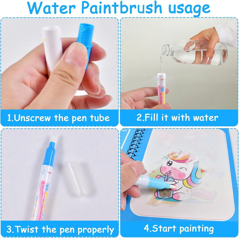 Reusable Magic Water Drawing Book with Refillable Pen
