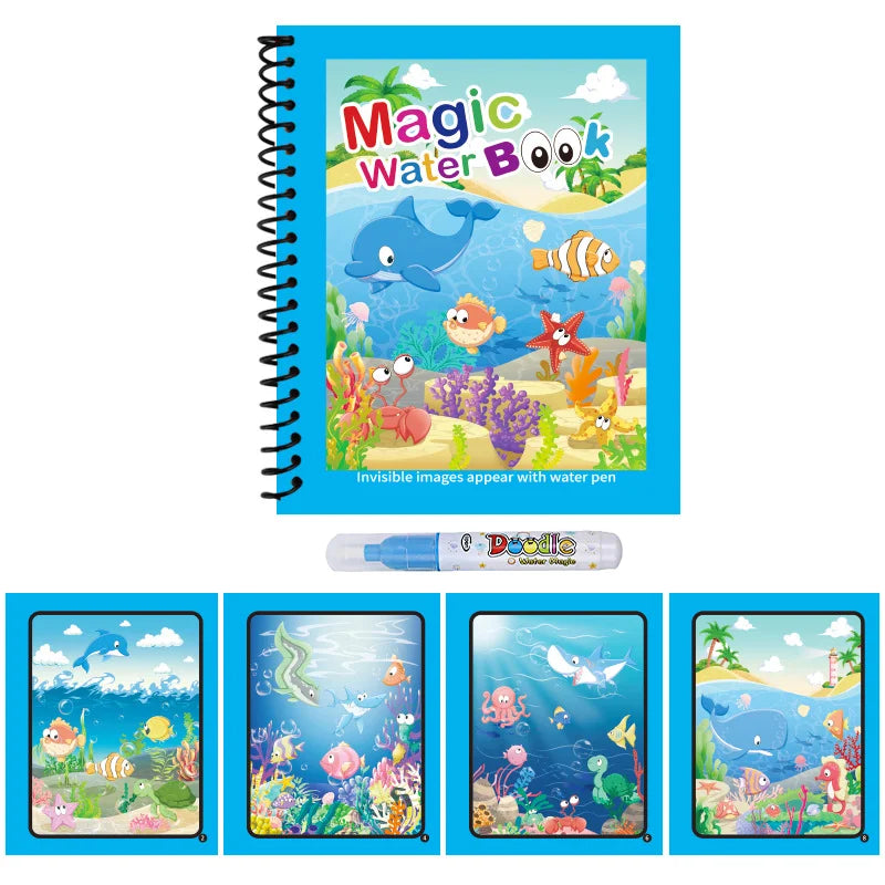 Reusable Magic Water Drawing Book with Refillable Pen